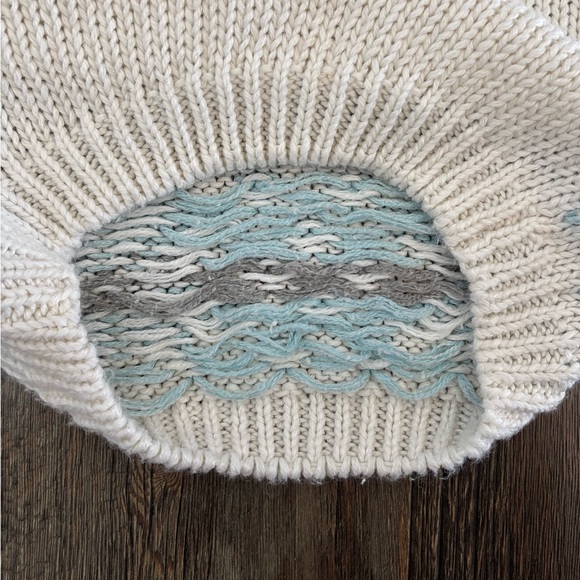 Vtg Evian II Hand Loomed Knit Sleeveless Sweater Vest L White Multi Snowflakes - Picture 8 of 10